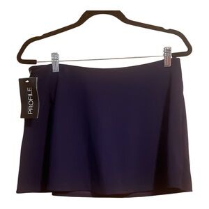 Profile By Gottex Blue‎ Asymmetrical Skater Mini Skirt
